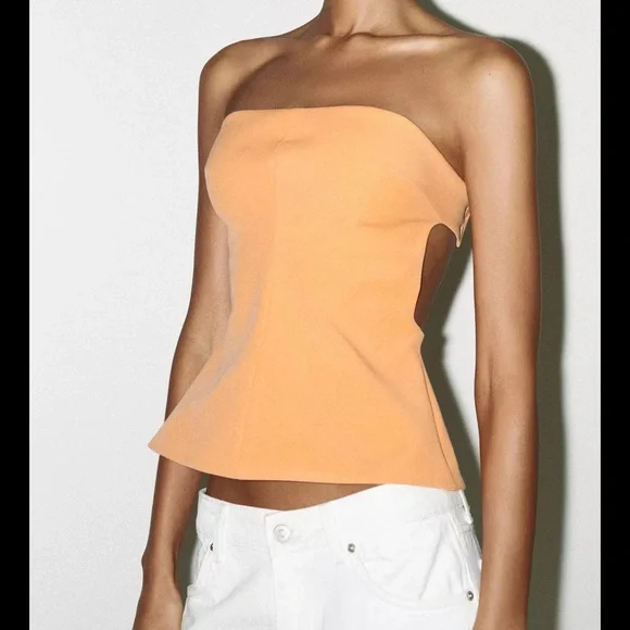 Zara Orange Strapless Top - Picture 3 of 3